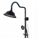 Vintage retro doucheset Wipe zwart opbouw douchemengkraan