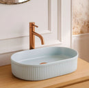 Opzetwastafel Rea Vanda Ovaal Keramiek 50x34 Cm Blauw