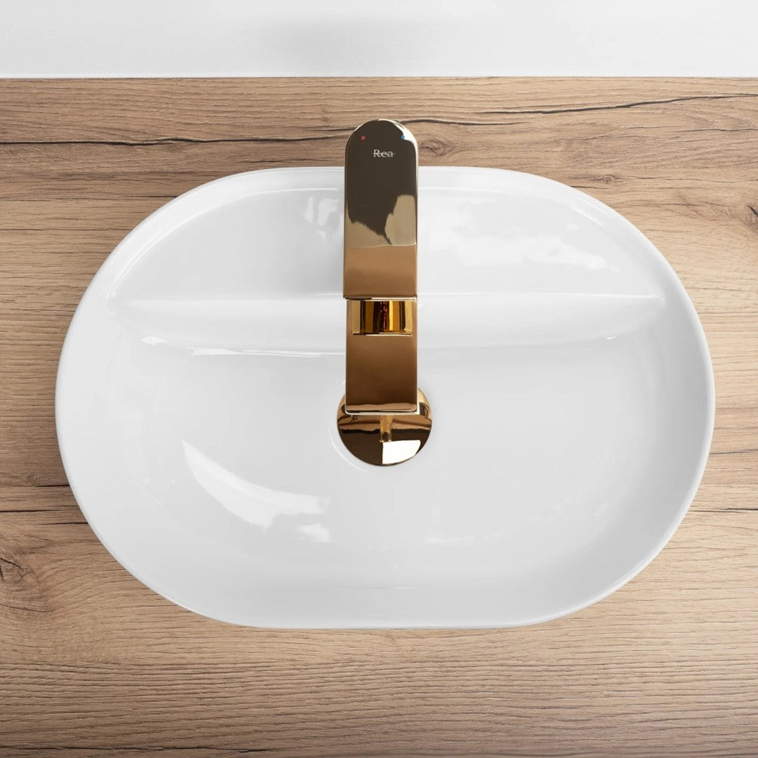 Opzetwastafel Rea Aura Ovaal Keramiek 40x29 Cm