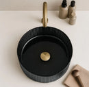 Opzetwastafel Rea Ingrid Rond Keramiek 35x36 Cm Zwart