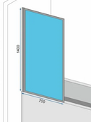 Vaststaand badscherm Elegant goud