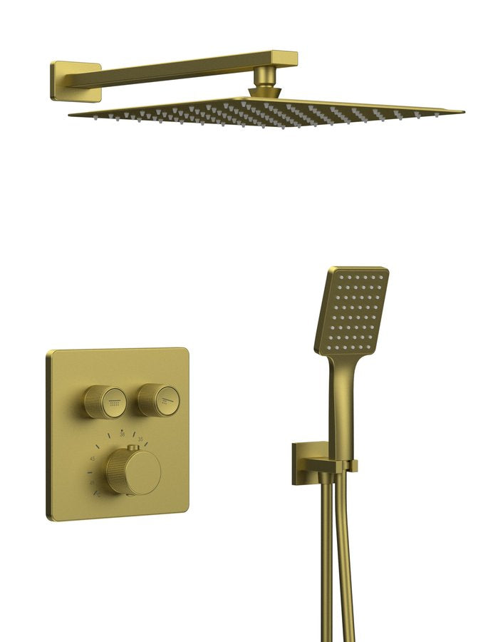 Sapho Smart Select Inbouw Doucheset met Thermostatische Kraan 2-Weg Mat Goud