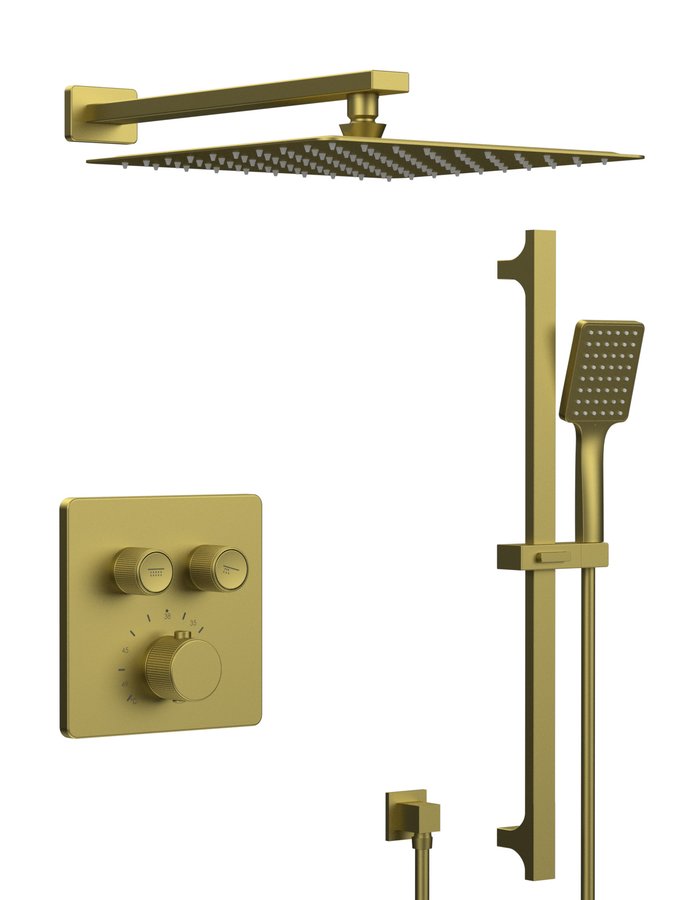 Sapho Smart Select Inbouw Doucheset met Thermostatische Kraan 2-Weg Mat Goud