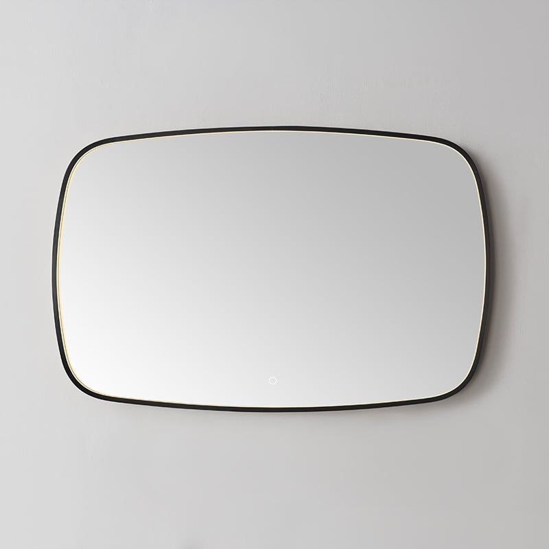 Spiegel element Luzi Gun Metal 120x65x4,5 cm met LED verlichting