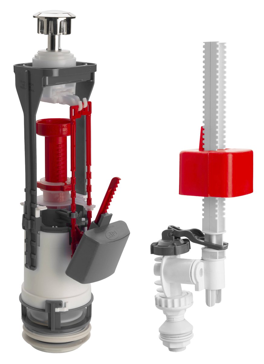 Sapho Spoelmechanisme Met Dubbele Drukknop En Onderaansluiting 1/2 Inch Chroom