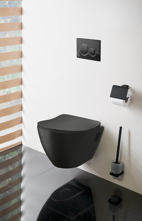 Complete Wandtoilet Inbouwset Mat Zwart WC Paula Schwab