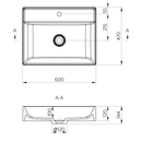 Sapho Opzetwastafel 60x45x15 Cm Gegoten Marmer Wit