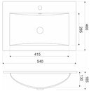 Kerra KR530 inbouw wastafel 54x46 met kraangat