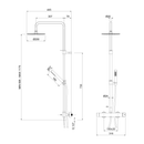 Ultramix Doucheset Met Mengkraan Rond Mat Goud Messing - Maattekening