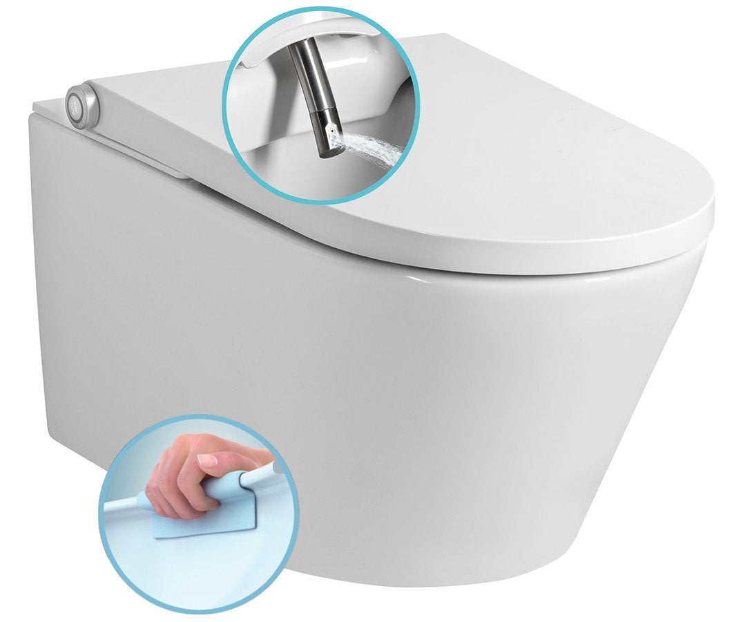 Wandtoilet Veen Clean Met Elektronisch Bidet Douche-WC