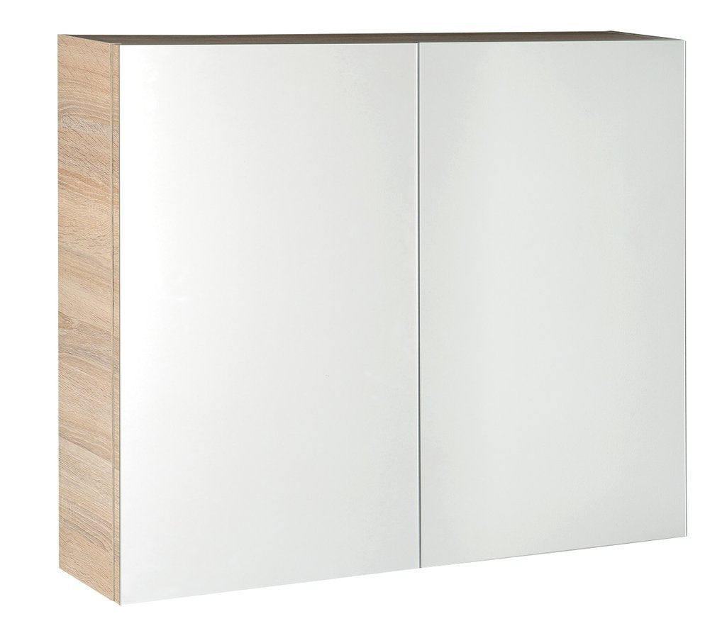 Sapho Vega Mirror Cabinet Spiegelkast 80x20x70 Cm Platin Eiken