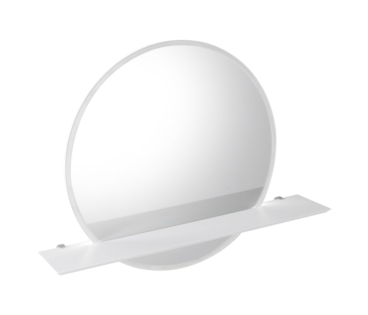 Viso Ronde Spiegel Met LED Verlichting 60 Cm Met Planchet mat wit