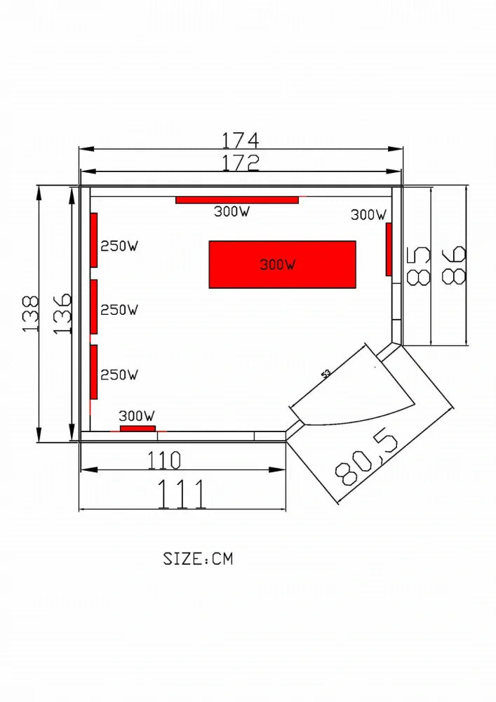 2 Persoons Infrarood Sauna Optimal 174x138 cm 1950W