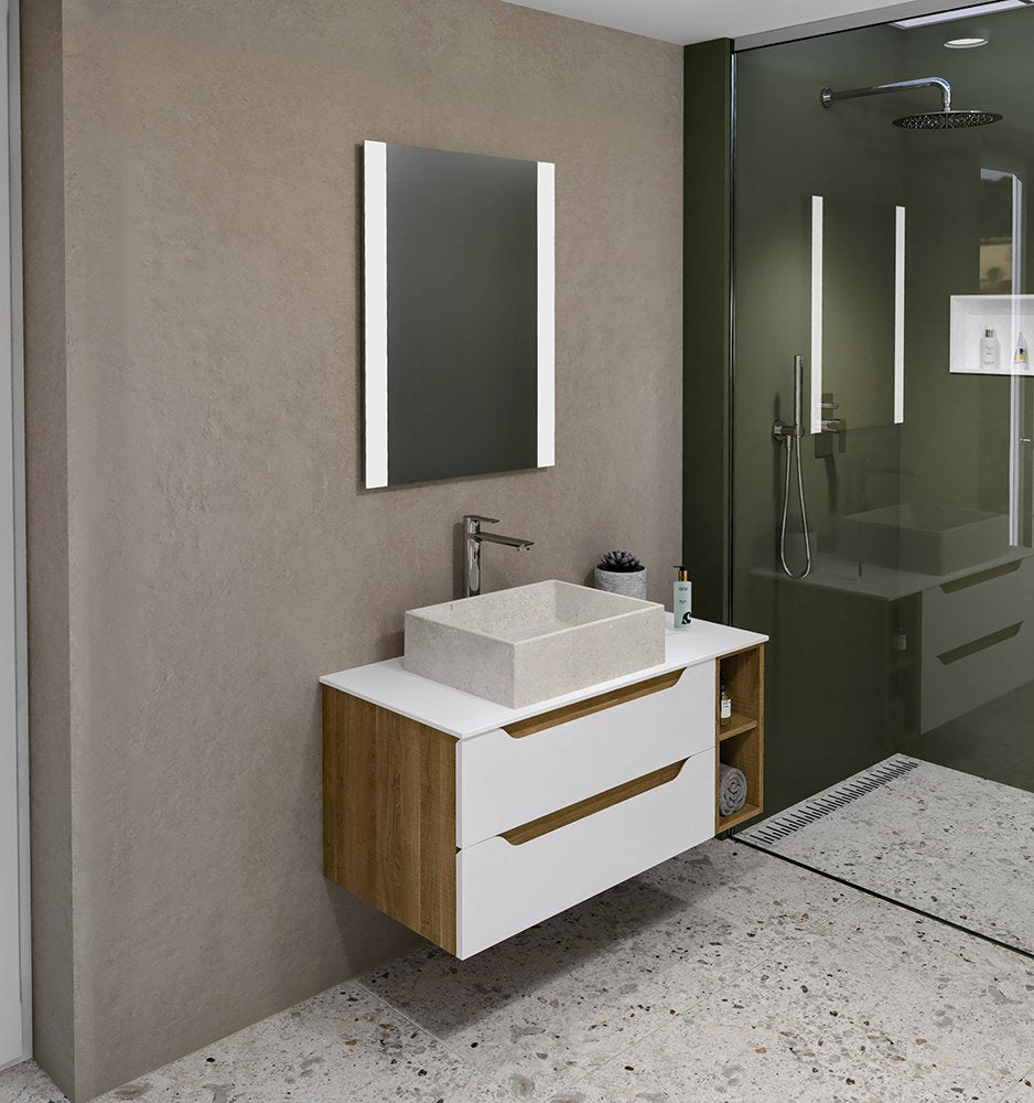 Sapho Wave Bijkast 20x50x45 Cm Cuneo Eiken