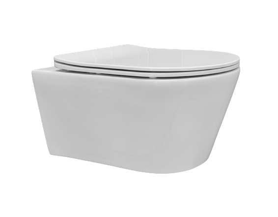Rimfree Toilet 54Cm Luzi Easy Flush + Slim Zitting