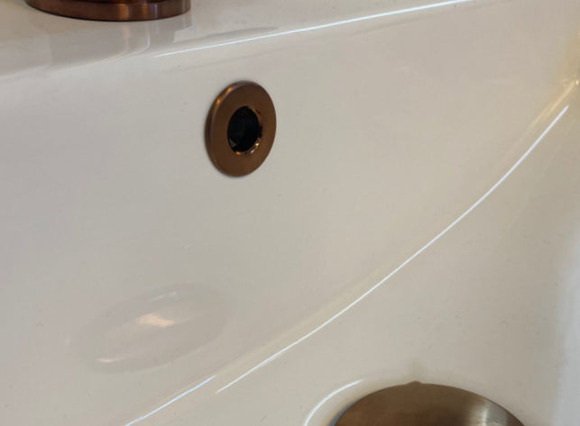 Luzi Wastafel Overloopring Rond Brons (uitsluitend in combinatie met kranen leverbaar)