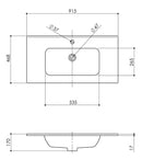 Arcqua Pakaru Wastafel Keramiek Wit 1 Kraangat (120cm 2 kraangaten)