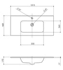 Arcqua Pakaru Wastafel Keramiek Wit 1 Kraangat (120cm 2 kraangaten)