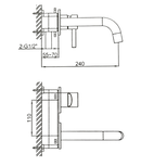 Luzi Wastafelmengkraan inbouw met box rond Goud Geborsteld
