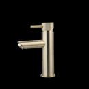 Luzi Wastafelmengkraan Mia Goud Geborsteld met geribbelde knop