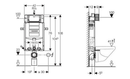 NERA Wandtoilet WC inclusief Geberit Inbouwframe + Drukknop