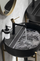 Lage wastafelkraan Solaris Ribbd mat zwart/koper