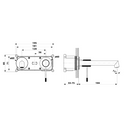 Inbouw Wastafelkraan Solaris Ribbd Mat Zwart/Koper