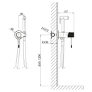 Sapho Solaris Inbouw bidetkraan (met stopkraan) (Mat Zwart)