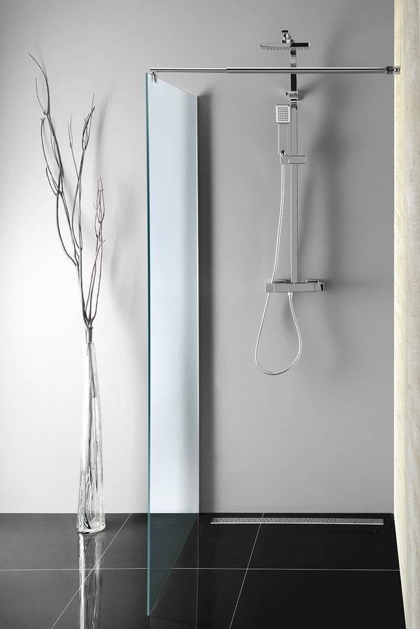 Aqualine Inloopdouche Douchewand Met Stabilisatiestang 70x190 Cm - Brick Glas