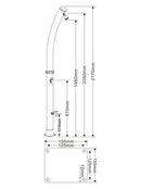 Sanotechnik Solar Buitendouche Gebogen Zwart 38L - Design Tuindouche met Voetdouche