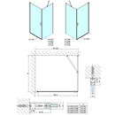 Douchecabine met draaideur 90x80 Zoom Line chroom antikalk
