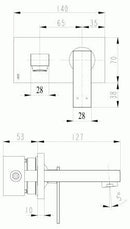 Inbouw wastafel mengkraan Jado Cubic met eenhendel bediening