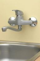 Keuken wandmengkraan Sanipool Alto Sati Muro met eenhendel bediening en RVS look