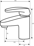 Wastafel mengkraan SaniPool Ares chroom met keramische eenhendel bediening