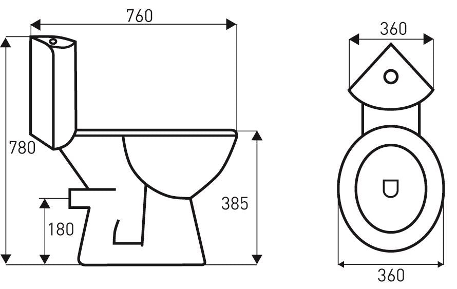 Staand Hoektoilet Kerra Corner Met PK Met Reservoir