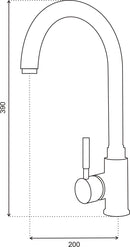 Hoge keuken mengkraan Logé Boston RVS Look
