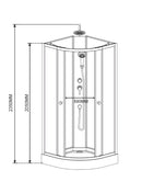 Douchecabine 90 x 90 x 235 zwart kwartrond Aloni compleet
