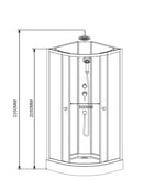 Aloni complete douchecabine 80x80 kwartrond met douchebak