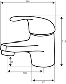 Wastafel mengkraan Logé Dionizos chroom met keramische eenhendel bediening