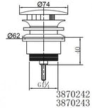 Fontein Afvoer Plug 5/4" "All-Ways-Open" chroom