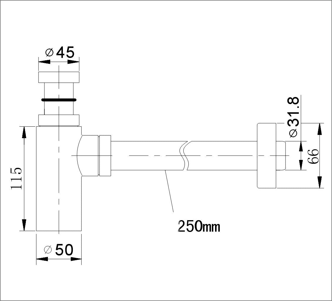 Wastafel Afvoersifon Mat Zwart Sanotechnik Soho Black