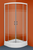 Douchecabine XENIA kwartrond 80x80x195 + douchebak en decor