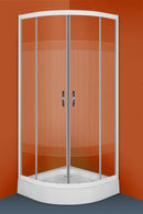 Douchecabine XENIA kwartrond 90x90x195 + douchebak en decor