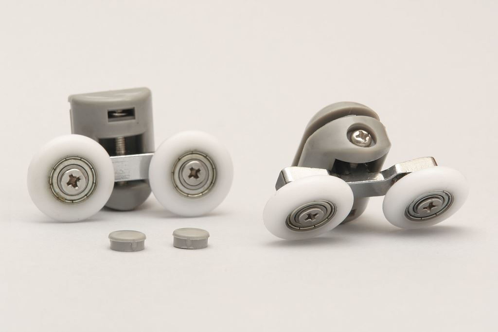 Dubbele Rollers voor Kerra douchedeuren 25mm rond