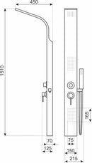 RVS douchepaneel Kerra Aquila 15x151cm met massage