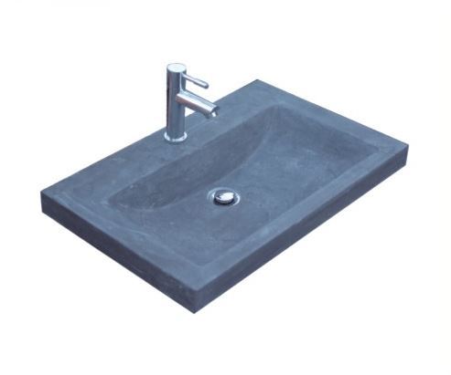 Wastafel natuursteen Trend Stone 60x47 zonder kraangat