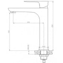 Hoge wastafelmengkraan zwart chroom Luzi Raila