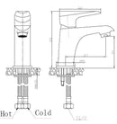 Wastafel mengkraan éénhendel Luzi Alea chroom wit