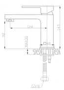 Wastafel mengkraan vierkant éénhendel Luzi Kvadrato