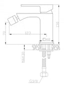 Bidet kraan vierkant Luzi Kvadrato Chroom